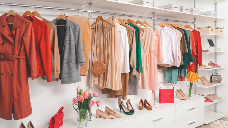Boutique with colorful clothes