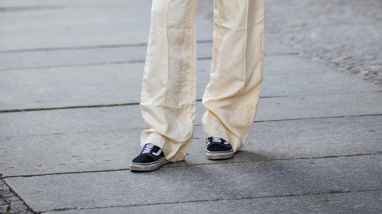 Puddle pants with sneakers