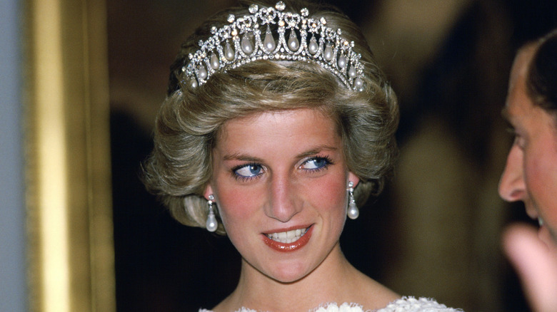 Princess Diana wearing tiara