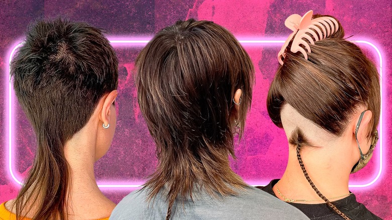 Women with a rat tail haircuts