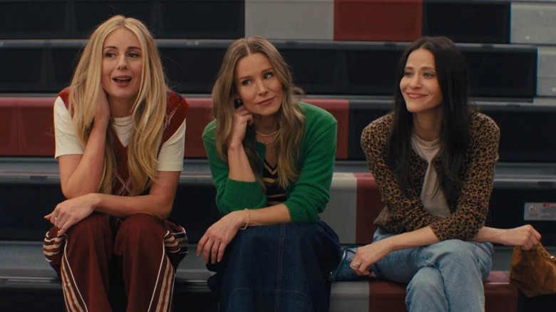 Justine Lupe, Kristen Bell and Jackie Tohn are pictured in a scene from Netflix's 'Nobody Wants This.'