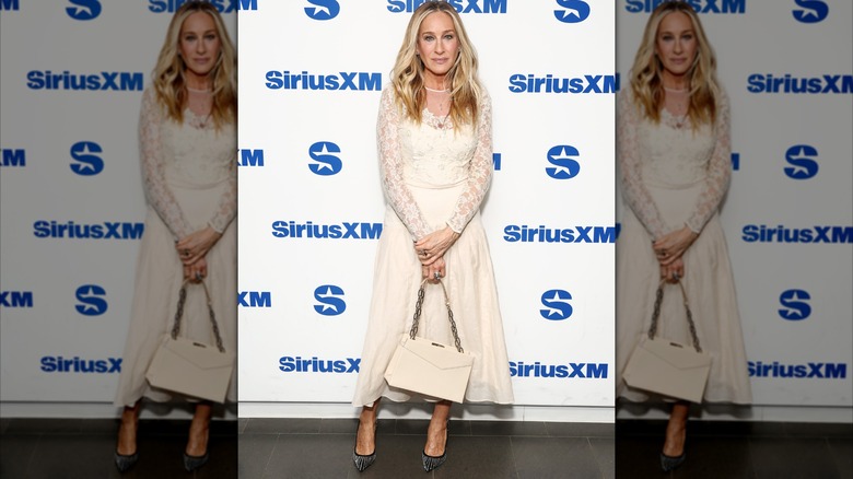 Sarah Jessica Parker in a cream dress