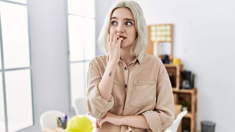 Woman looking worried