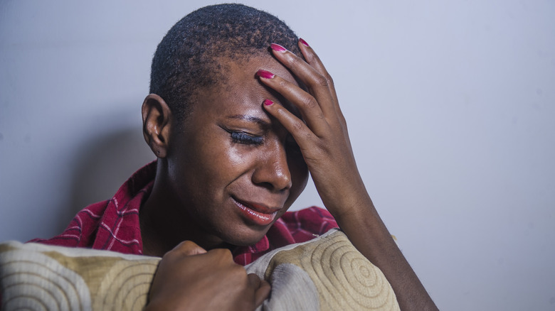 woman crying