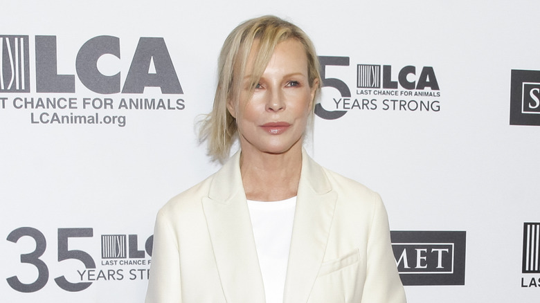 Kim Basinger with stunning skin posing for a picture at the Last Chance for Animals' 35th anniversary gala