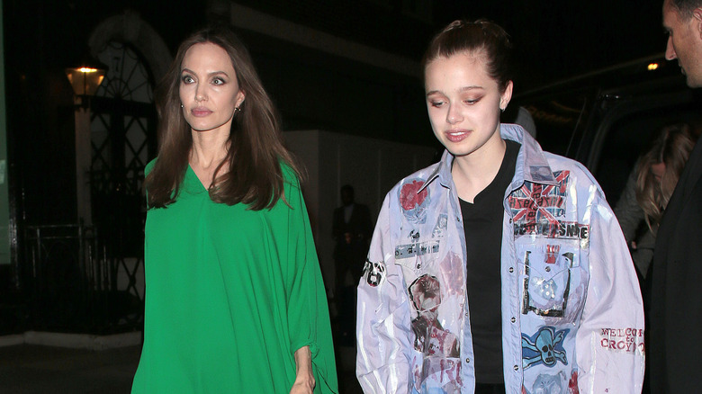 Angelina Jolie and Shiloh walking
