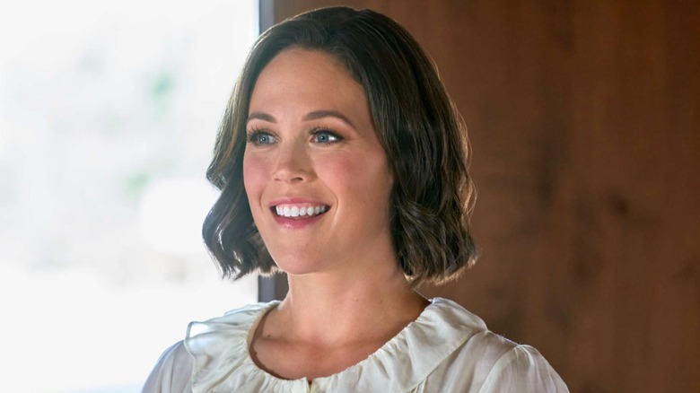 Actor Erin Krakow is pictured in an episode of the Hallmark Channel's When Calls the Heart