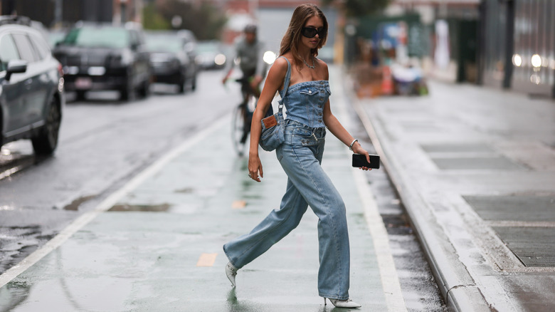 girl in all denim outfit