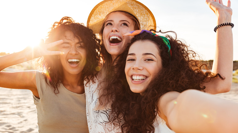 women on beach 