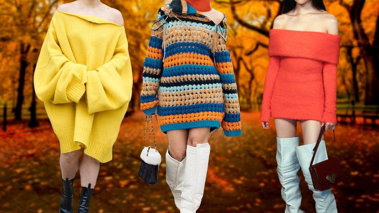 Three sweater dress outfits