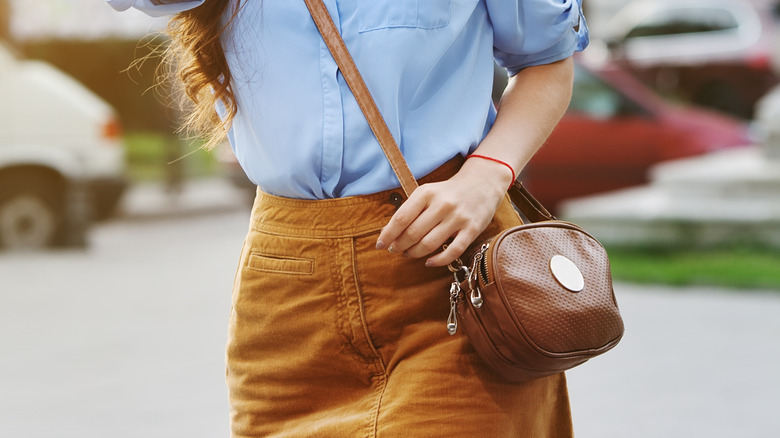 Brown cross-body bag