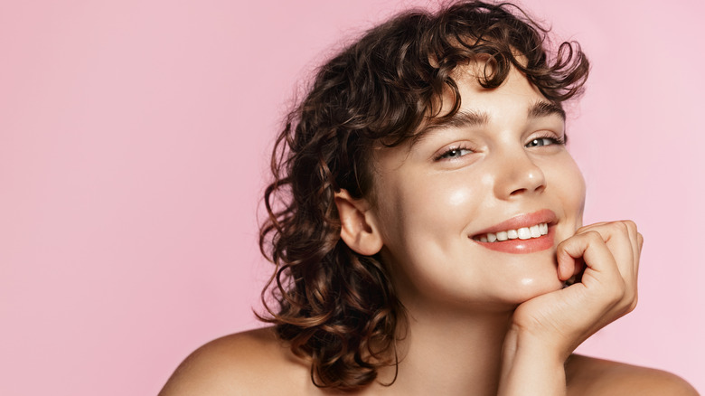 woman with curly hair