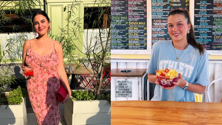Gracie McGraw pictured on the left wearing a dress and Grace Hasselback pictured on the right wearing a blue t-shirt