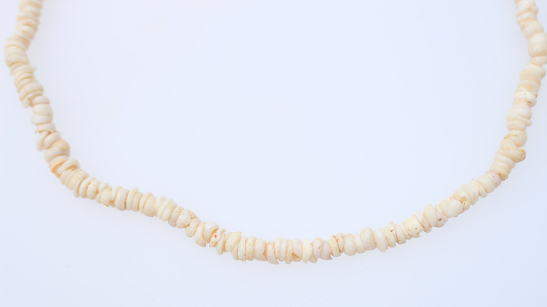 18'' puka shell necklace white and pink colors surf style natural sea | eBay