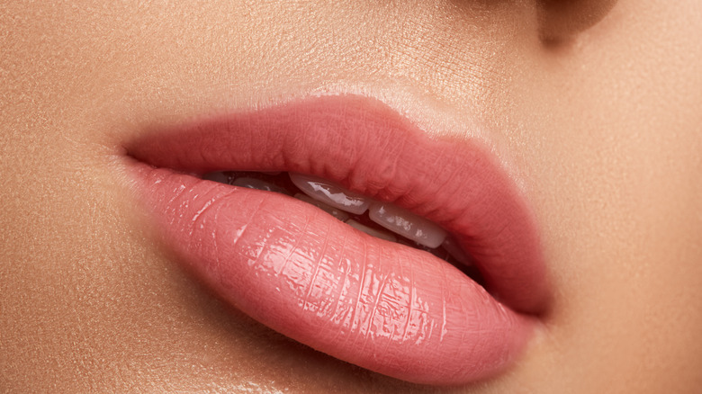 close-up of woman's lips