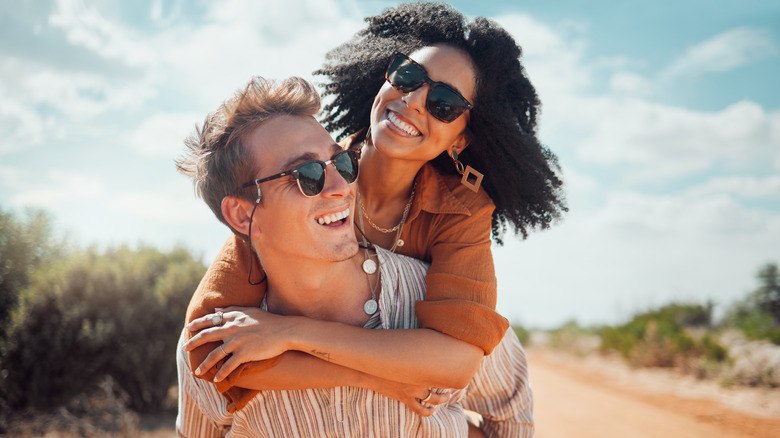 Happy man and woman