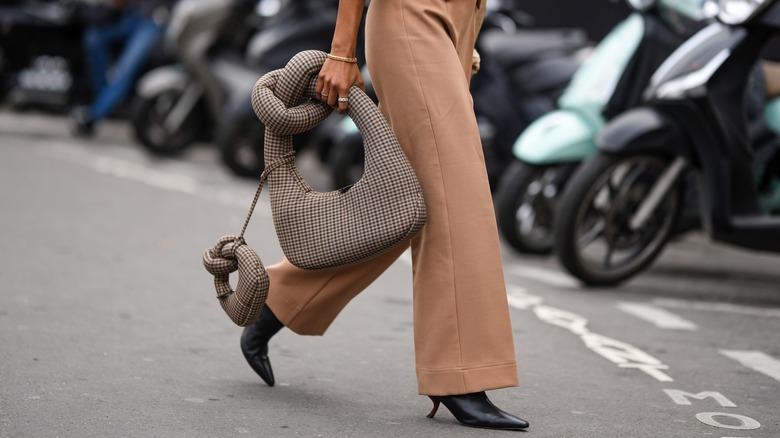 woman wearing wide-leg pants