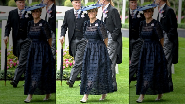 Sophie, Duchess of Edinburgh at 2026 Royal Ascot on a black dress