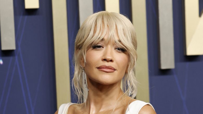 Rita Ora has her photo taken at the Emmy red carpet