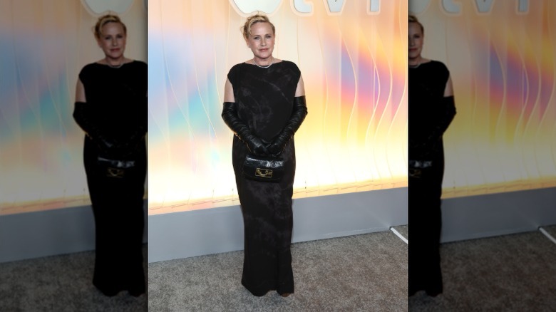 Patricia Arquette is interviewed on the red carpet