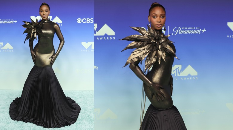 Normani wearing an outfit that swallowed her up at the 2026 VMAs