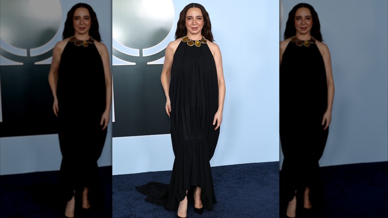 Maya Rudolph wearing a terribly structured dress at the 2026 Tony Awards