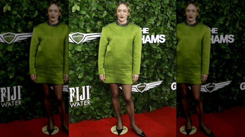 Chloë Sevigny wearing a boxy green dress at the 2025 Gotham Awards