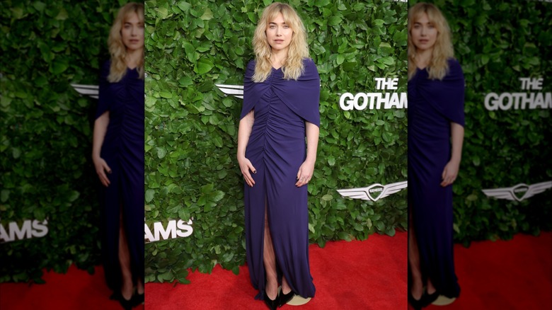 Imogen Poots wearing a blue dress at the 2025 Gotham Awards