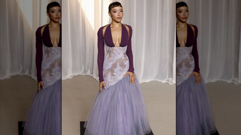 Tinashe wearing an odd-looking outfit at the 2026 Academy Museum Gala