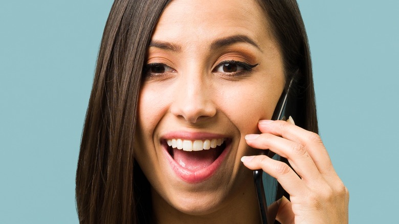 Woman talking on the phone