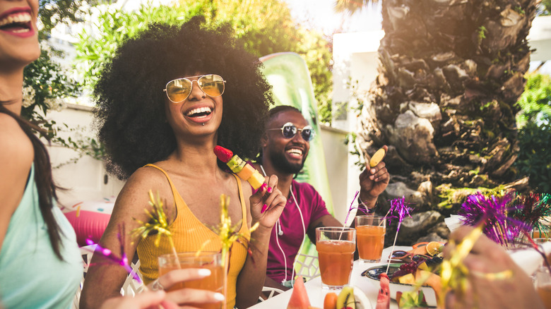 Happy people at a party