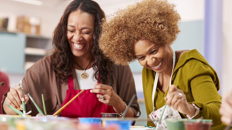 Women painting together