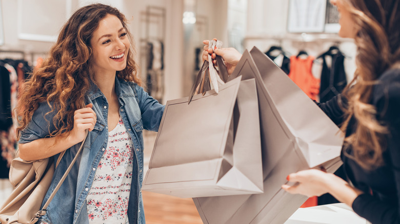 Happy woman shopping