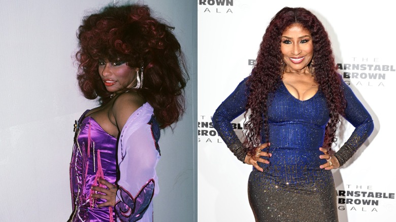 Side by side: Chaka Khan in the red carpet in 1984 and in 2026