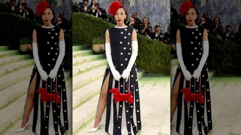 Amy Sherard arrives at the Met Gala