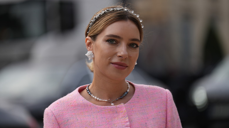 Blond woman wearing headband