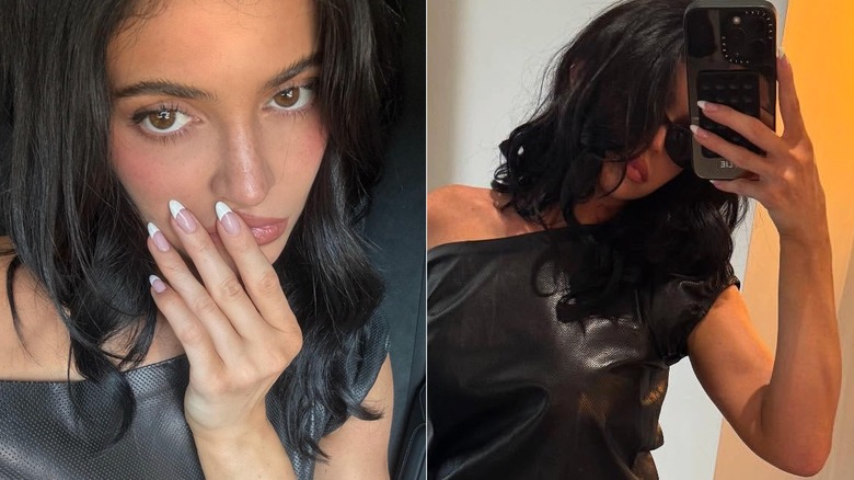 Kylie Jenner with deep French nails