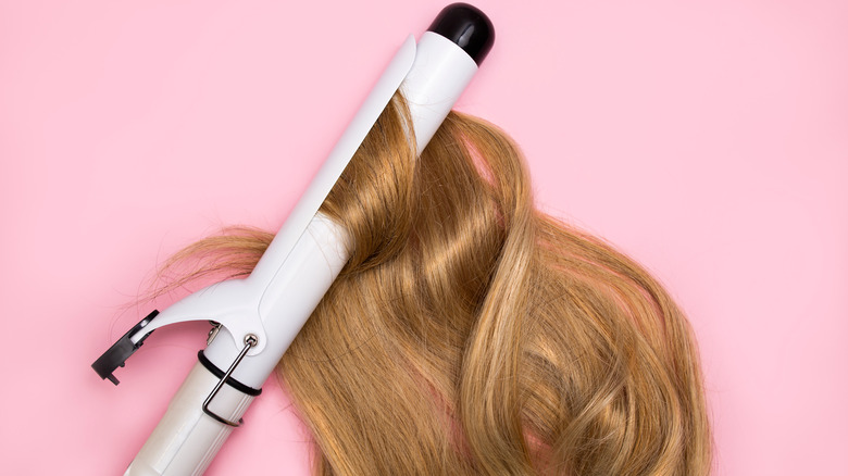 Curling iron on hair