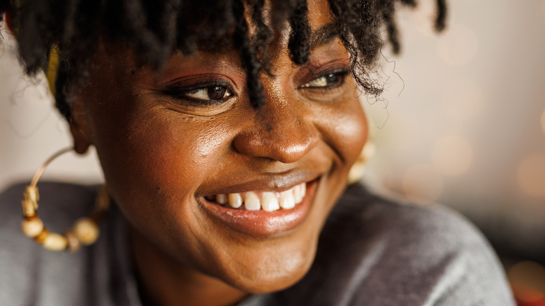 close-up of woman's face