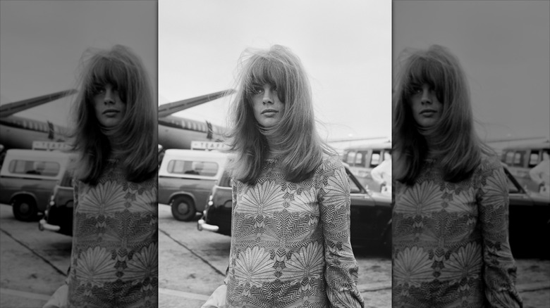 Jean Shrimpton with voluminous layers and bangs