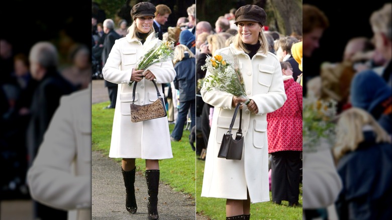 Zara Tindall after the 2003 Christmas Day church service.