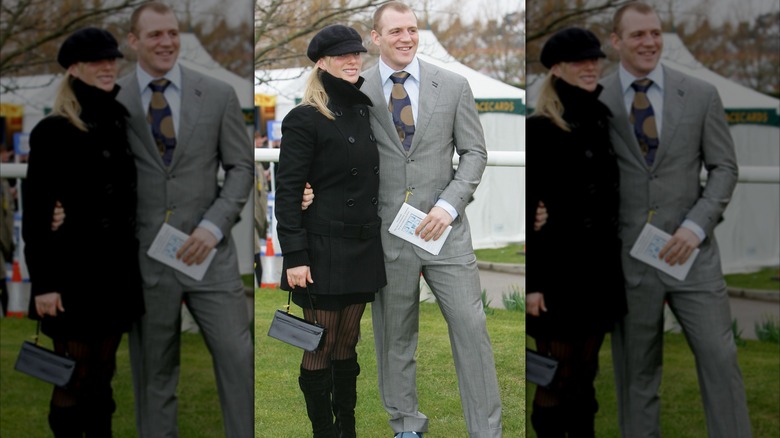 Zara and Mike Tindall on the first day of the Cheltenham National Hunt Festival in 2005.
