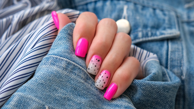 Pink press-on nails