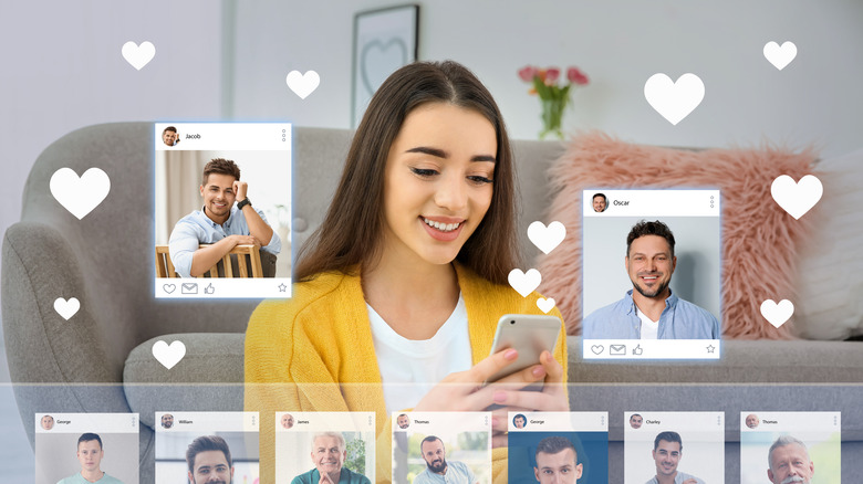woman on dating app