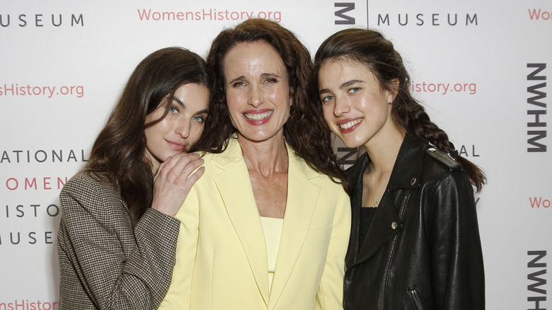 Andie MacDowell with Rainey and Margaret Qualley in 2020