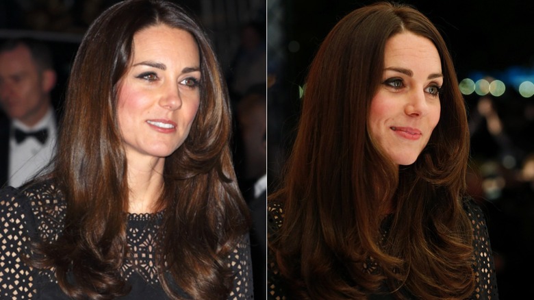 Kate Middleton with dark brown hair in London in 2013