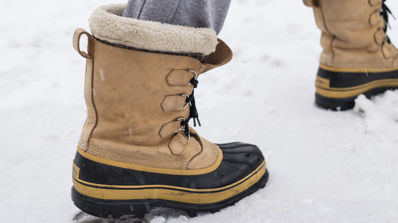 Water-proof boots.