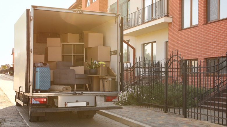 packed moving truck