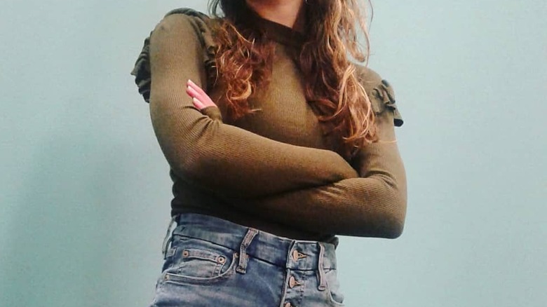 Olive green top