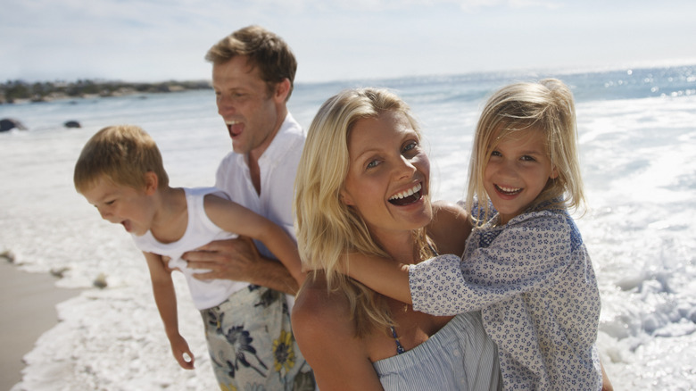 family at the beach